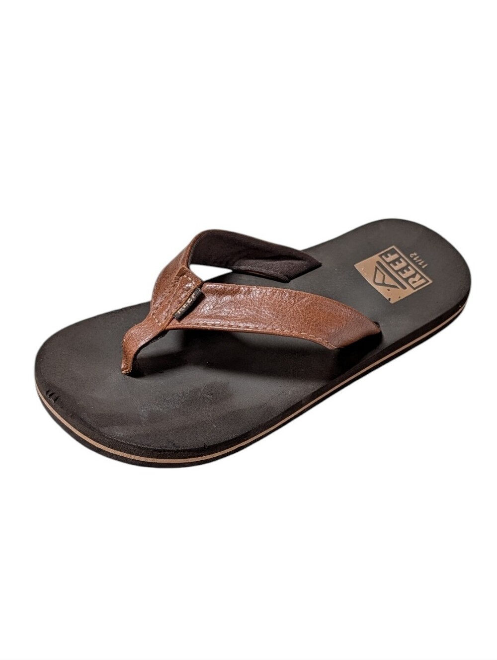 Reef, Brown Leather Flip Flops. Size 11 / 12